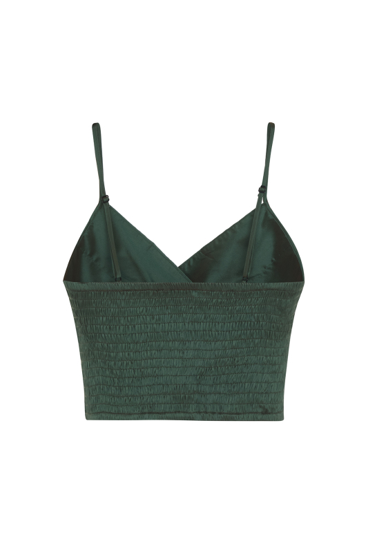 İnce Askılı Drapeli Büstiyer Yeşil - 6