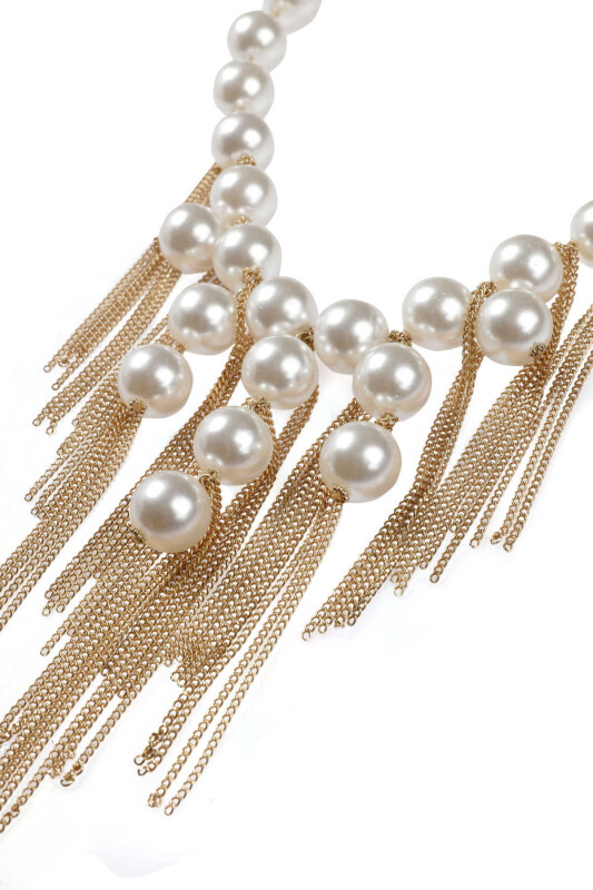  İnci Ve Püskül Detaylı Kadın Kolye Standart Renk - 2