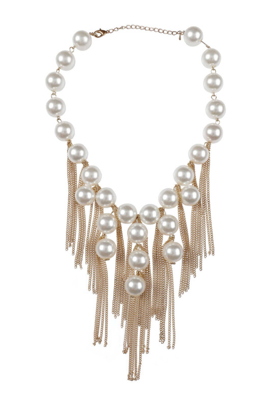  İnci Ve Püskül Detaylı Kadın Kolye Standart Renk - 1