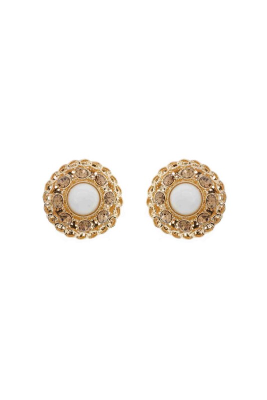  İncili Gold Küpe Standart Renk - 3