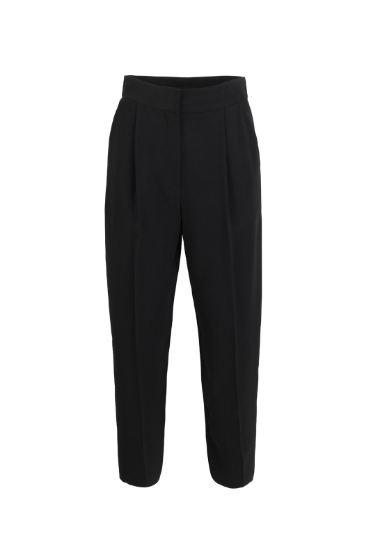Pileli Krep Pantolon Siyah - 1