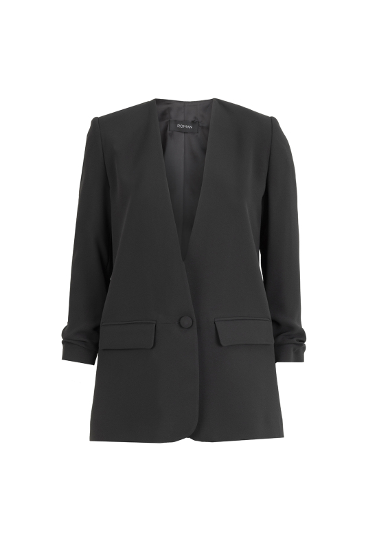 Büzgülü Kol Detaylı Ceket Antrasit - 1