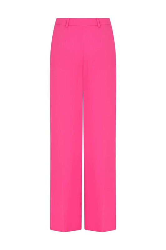 İpek Krep Palazzo Kadın Pantolon Fuşya - 5