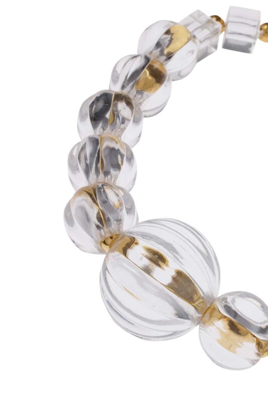  İri Transparan Boncuklu Detaylı Kolye Standart Renk - 3