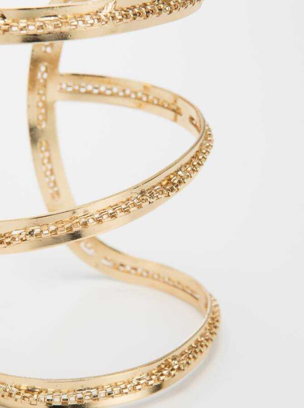 İşleme Desenli Gold Bilezik Gold - 2