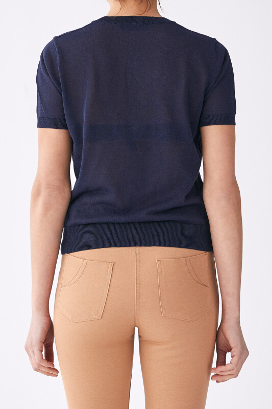 İşleme Detaylı Triko Standart Renk - 2