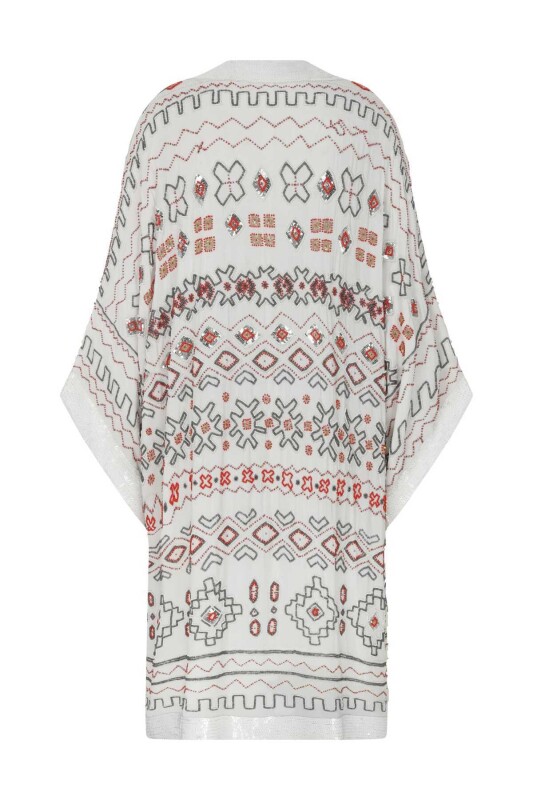 İşlemeli Abiye Kimono Standart Renk - 5