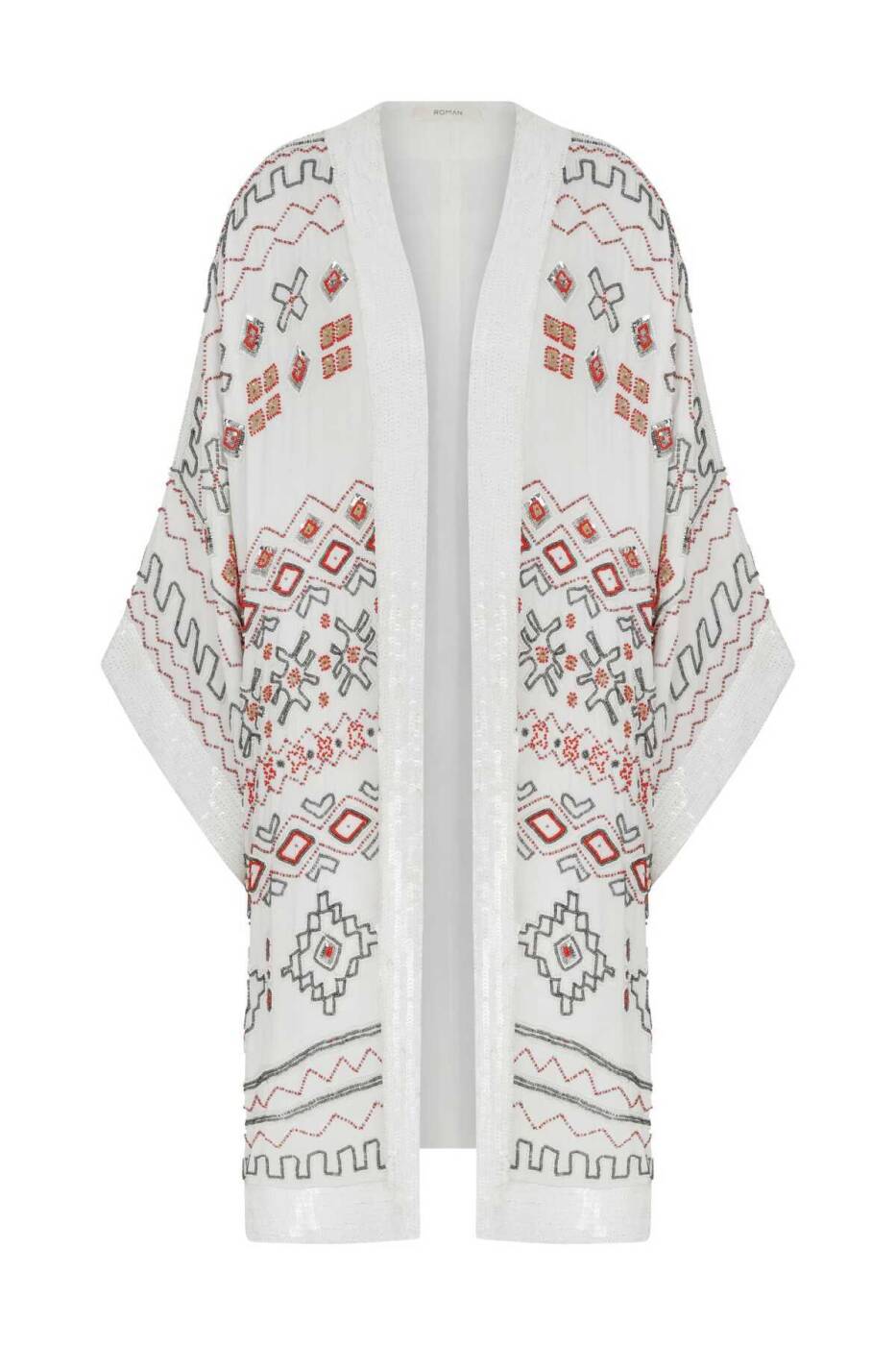 İşlemeli Abiye Kimono Standart Renk - 4