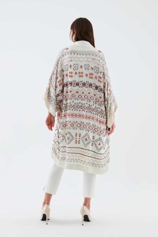 İşlemeli Abiye Kimono Standart Renk - 2