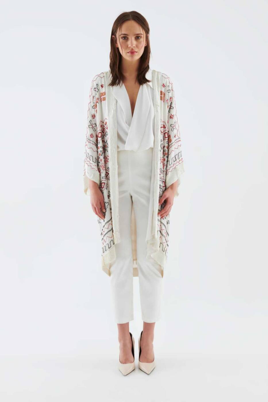 İşlemeli Abiye Kimono Standart Renk - 1