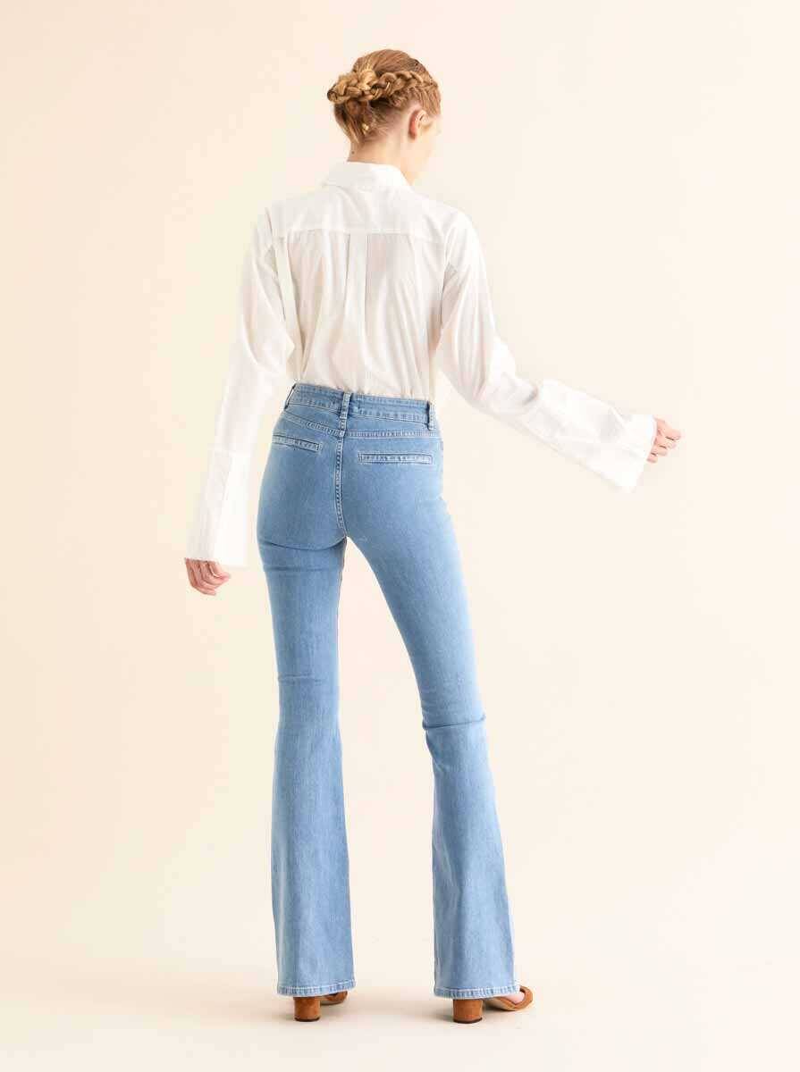 İşlemeli Denim Kadın Pantolon Standart Renk - 2