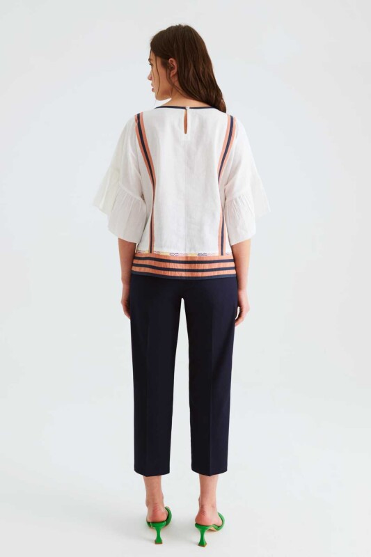 İşlemeli Kuş Figürlü Desenli Bluz Standart Renk - 2