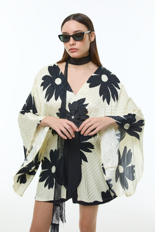 İspanyol Kol Saten Tunik Standart Renk - 4