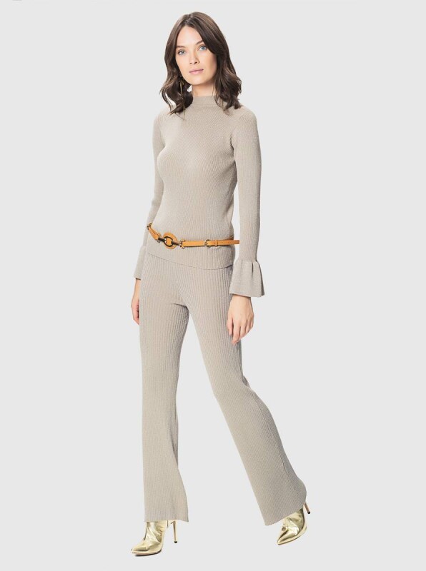 İspanyol Paça Triko Kadın Pantolon Standart Renk Standart Renk