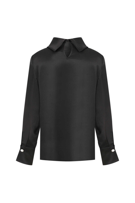 Uzun Kollu Bluz Siyah - 4