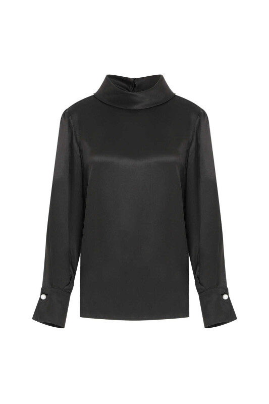 Uzun Kollu Bluz Siyah - 5