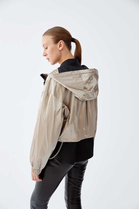 Kapüşonlu Yağmurluk Bej - 2