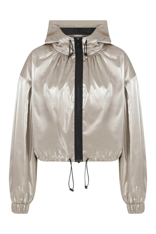 Kapüşonlu Yağmurluk Bej - 4