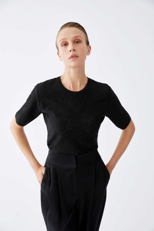 Kısa Kol Triko Siyah - 1