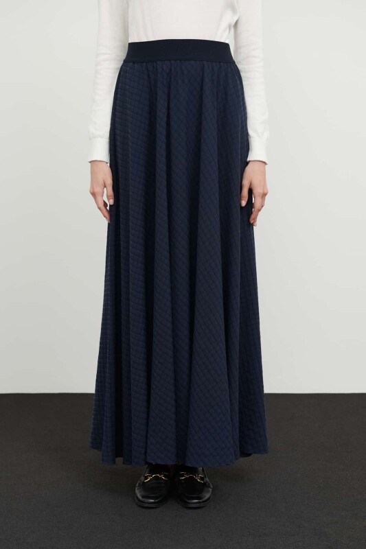 Beli Lastikli Maxi Boy Gofreli Kumaş Etek Standart Renk - 5