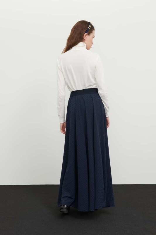 Beli Lastikli Maxi Boy Gofreli Kumaş Etek Standart Renk - 2