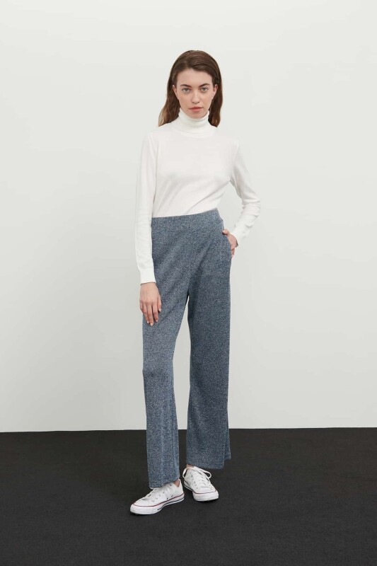 Beli Lastikli Örme Pantolon Standart Renk - 1