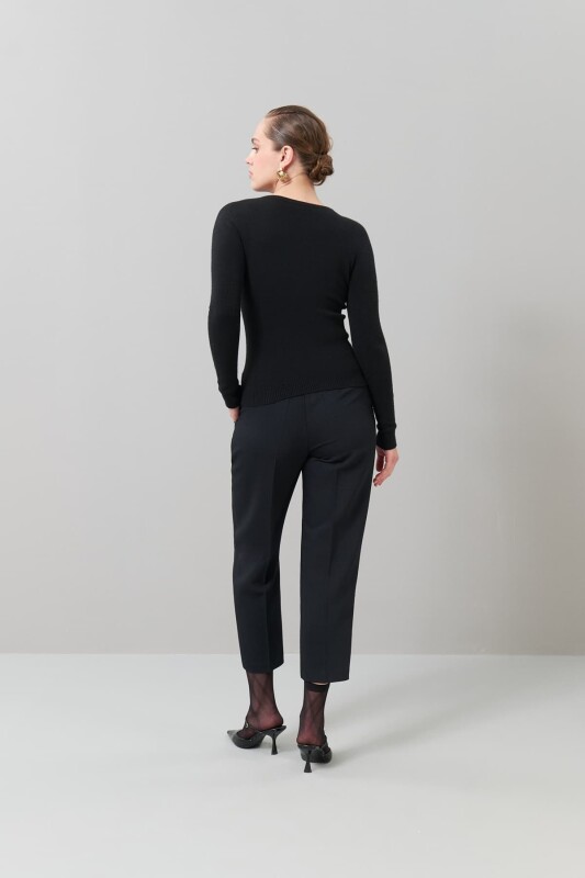 Bisiklet Yaka Uzun Kol Triko Siyah - Roman (1)