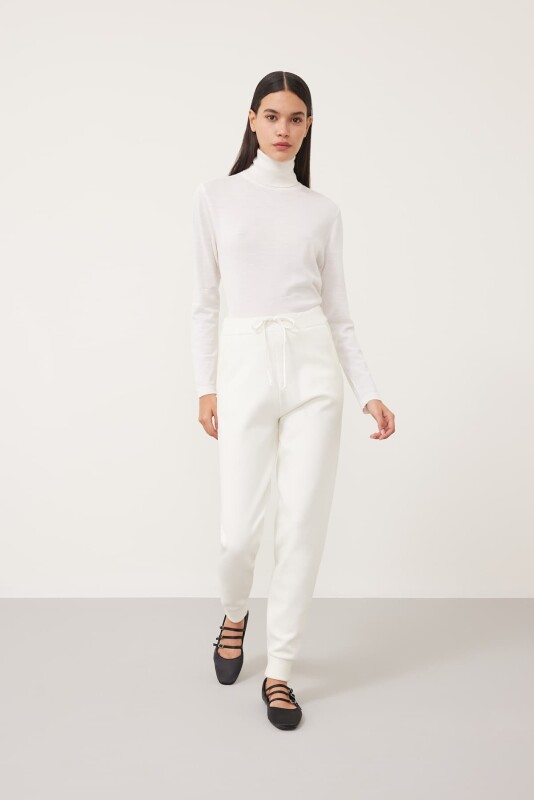 Jogger Triko Pantolon Ekru - 3