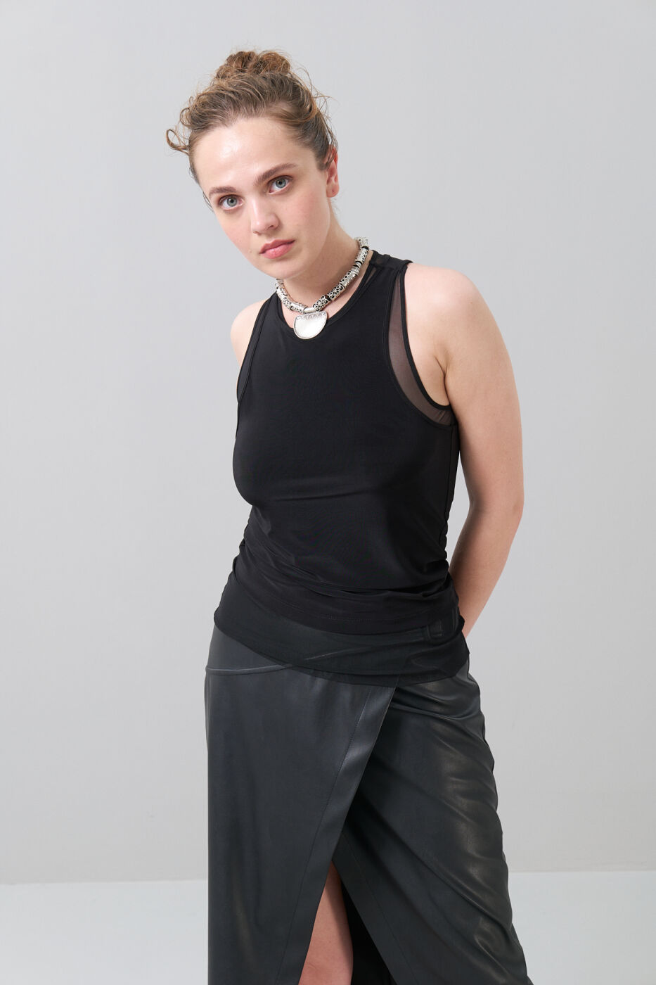 Halter Yaka Bluz Siyah - 1