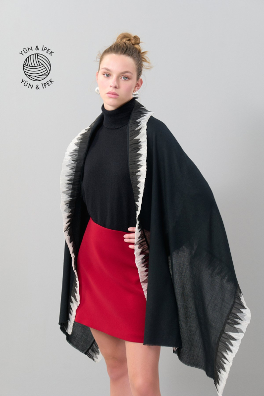 Yün Karışımlı İpek Şal Standart Renk - Roman