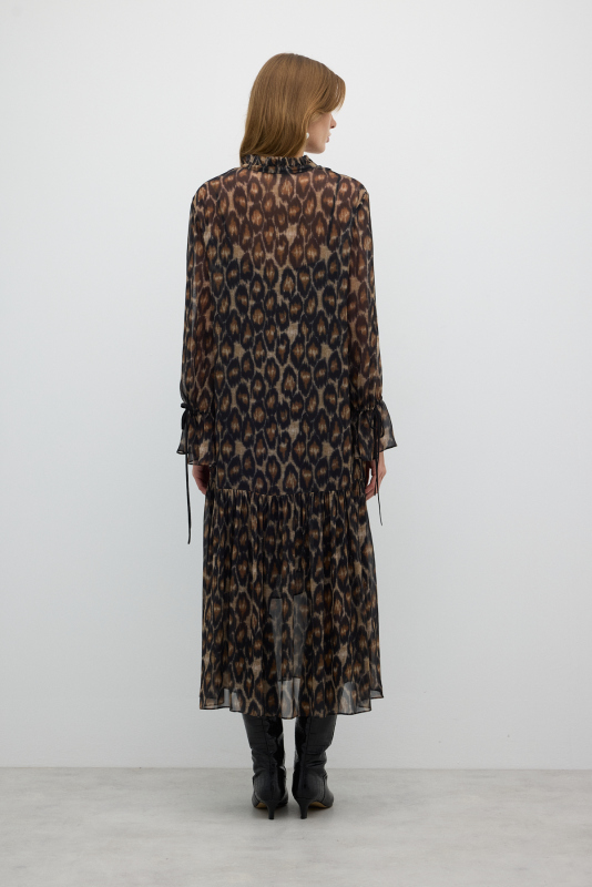 Leopar Desenli Midi Boy Etek Standart Renk - 2