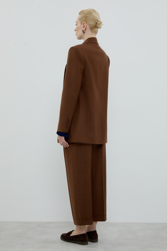 Yün Karışımlı Fleto Cepli Ceket Kahve - Roman (1)