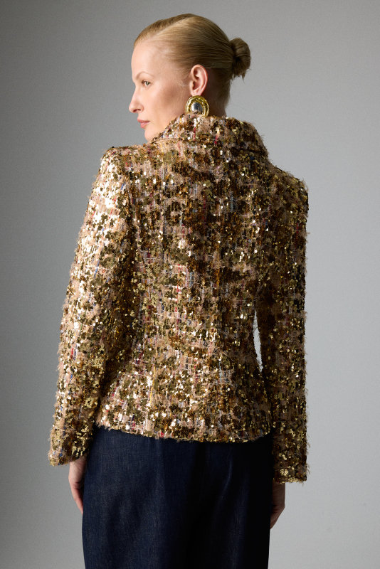 Çıtçıt Detaylı Payet Ceket Gold - Roman (1)