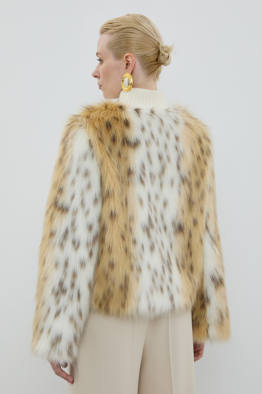 Ribana Yakalı Fermuarlı Kürk Mont Standart Renk - 3