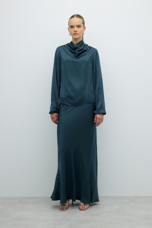 Saten Bluz Petrol - 3