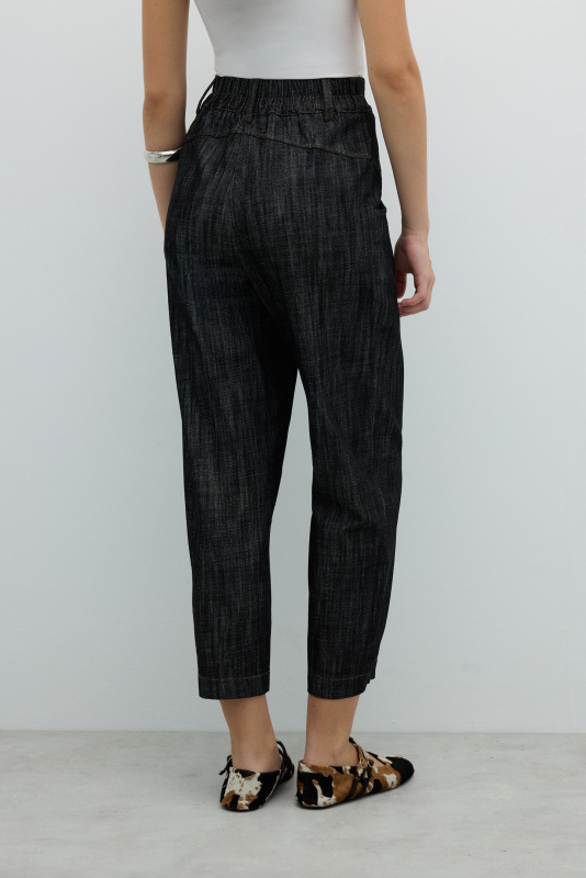 Beli Lastikli Pantolon Siyah - 2
