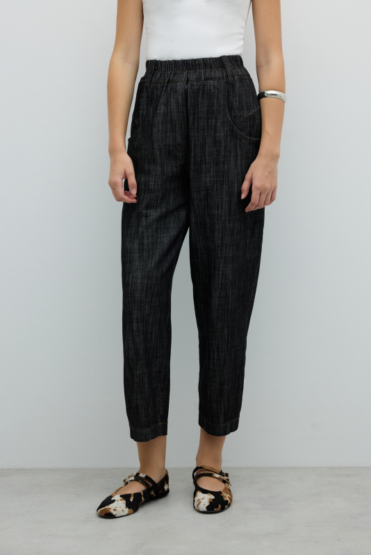 Beli Lastikli Pantolon Siyah - 4