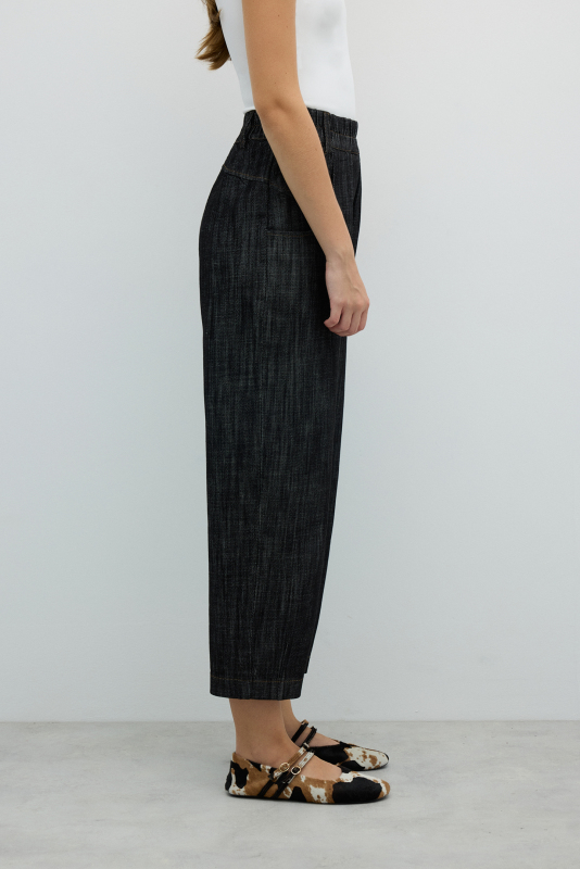 Beli Lastikli Pantolon Siyah - 5