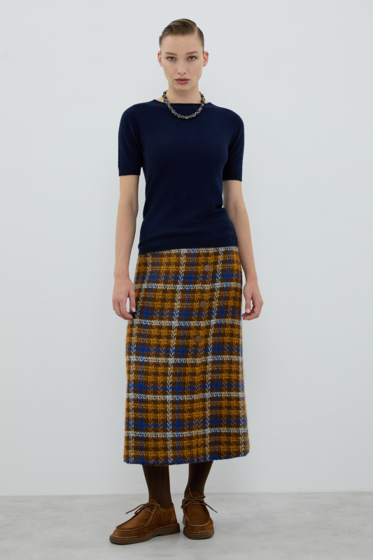 Bisiklet Yaka Triko Lacivert - 3