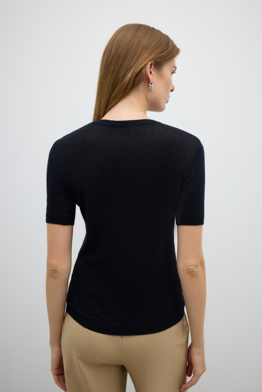 Bisiklet Yaka Triko Siyah - 2