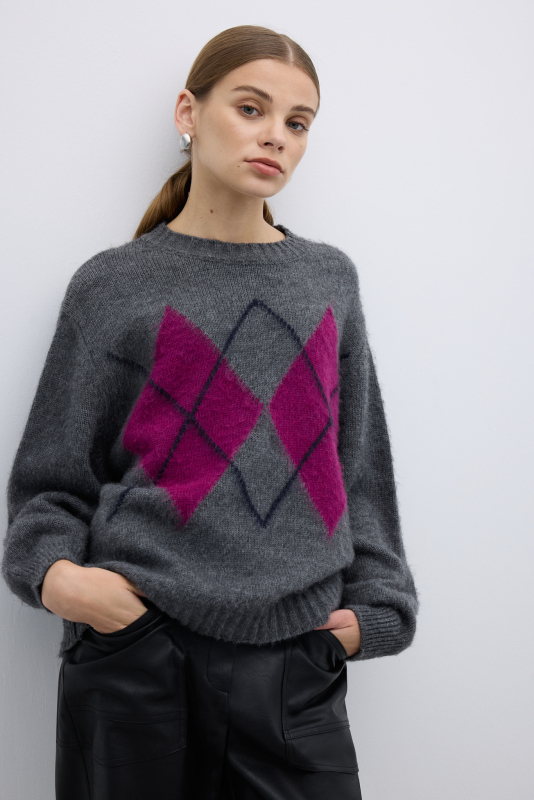 Yün Karışımlı Triko Kazak Standart Renk - 3