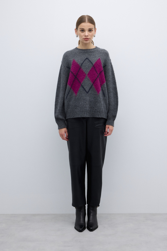 Yün Karışımlı Triko Kazak Standart Renk - 4