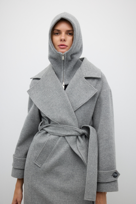 Yün Karışımlı Balaklava Gri - 2