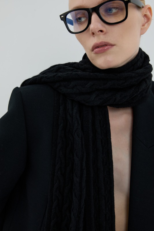 K26 72008 Triko Atkı Siyah - Roman (1)