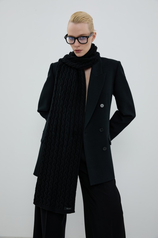 Yün Karışımlı Atkı Siyah - 3