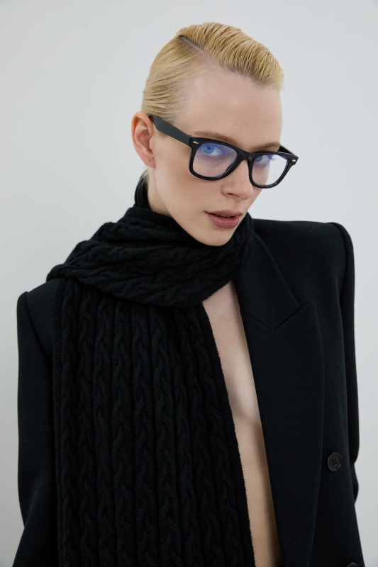 K26 72008 Triko Atkı Siyah - Roman