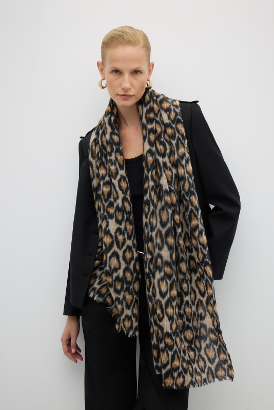 Leopar Desenli Şal Standart Renk - 1