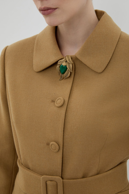 Yeşil Taş Detaylı Broş Standart Renk - 2