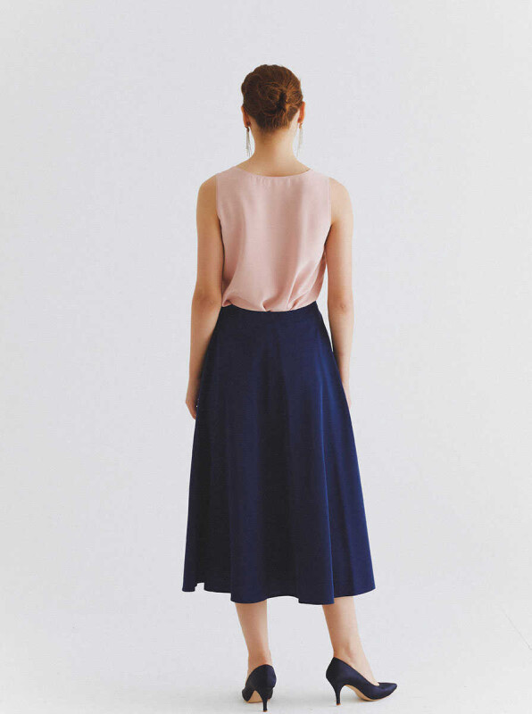 Kabarık Midi Etek Lacivert - 2