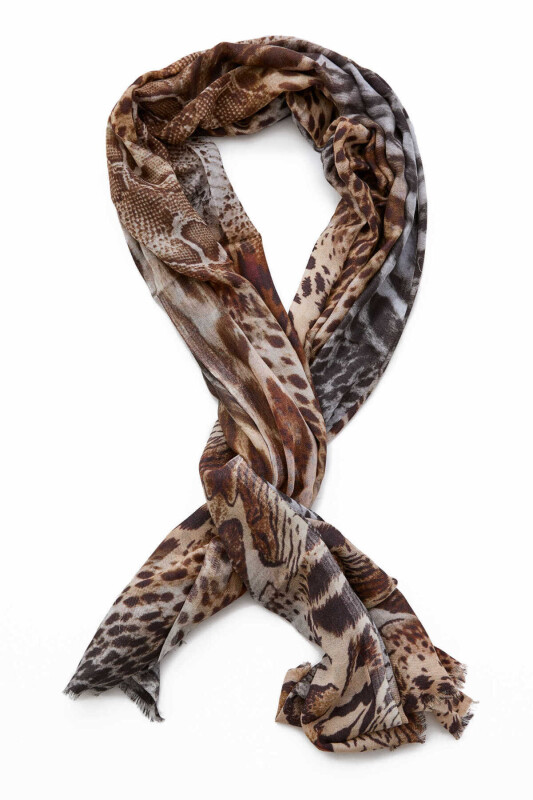  Kaplan Desenli Kadın Şal Standart Renk - 1